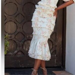 NWT V. Chapman “Linnea” Midi Skirt in Tapestry Rose Sz 2